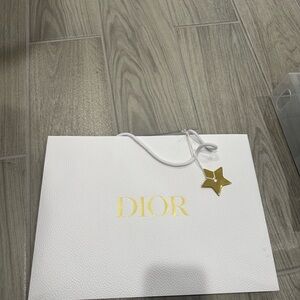 Large Dior White and Gold Shopping Bag